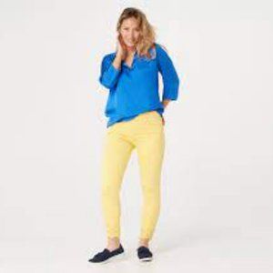 NWT ATTITUDES RENEE WASHED POLY SILK COLLARED SHIRT BLUE QUARTZ 4